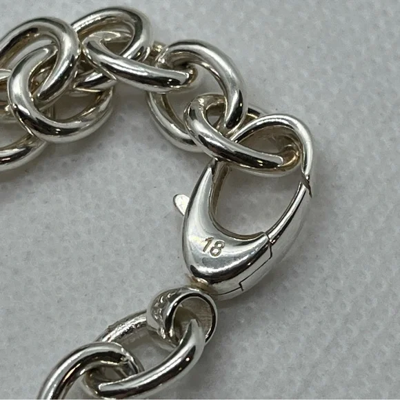 GUCCI Sterling Silver G Heart Charm Bracelet 925 Italy - Picture 6 of 10